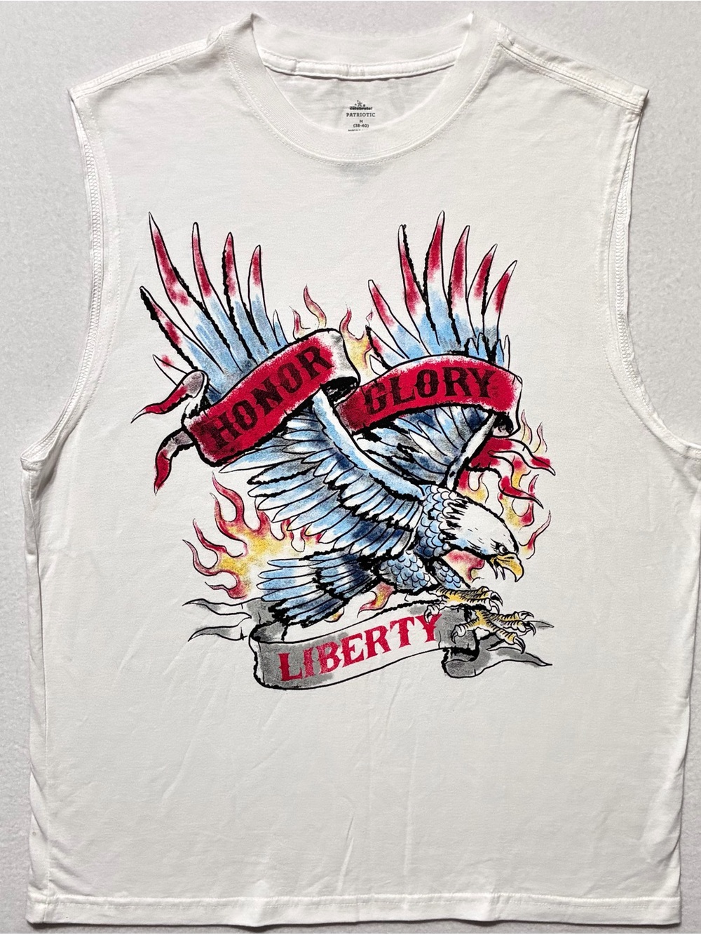 Way To Celebrate Patriotic Eagle Sleeveless Graphic T-shirt Honor Glory Liberty